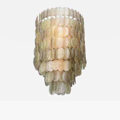  A V Mazzega Monumental Italian Modern Amber Glass Chandelier by Mazzega