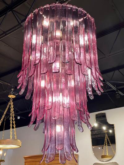  A V Mazzega Monumental a v Mazzega 3 Tier Lilac Murano Glass Chandelier