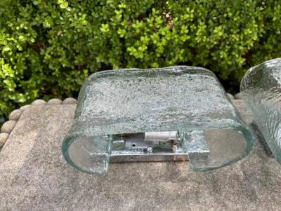  A V Mazzega Pair Of Murano Glass Sconces By Carlo Nason For Mazzega