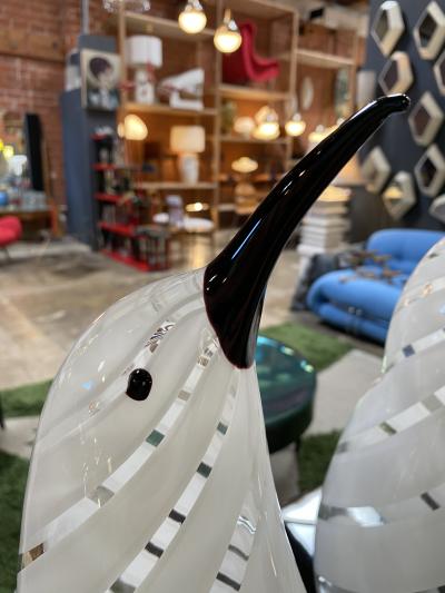  A V Mazzega Pair of 2 Penguins Murano Glass Table Lamp by MAZZEGA Italy 1980s