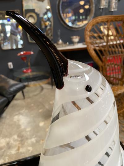  A V Mazzega Pair of 2 Penguins Murano Glass Table Lamp by MAZZEGA Italy 1980s