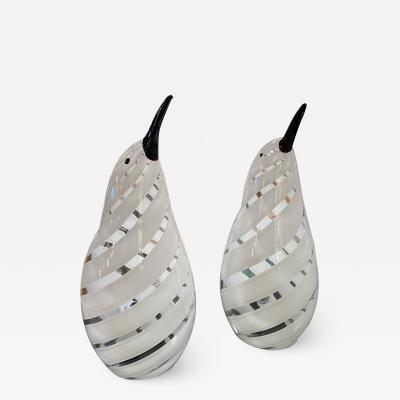  A V Mazzega Pair of 2 Penguins Murano Glass Table Lamp by MAZZEGA Italy 1980s