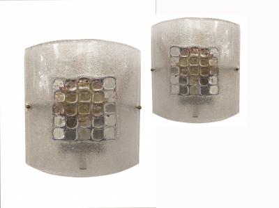  A V Mazzega SET of 4 Italian Modern Handblown Glass Wall Lights Sconces Mazzega