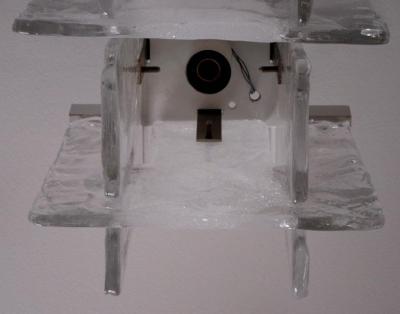  A V Mazzega Small Scale Interlocking Glass Flush Mount Pendant Light
