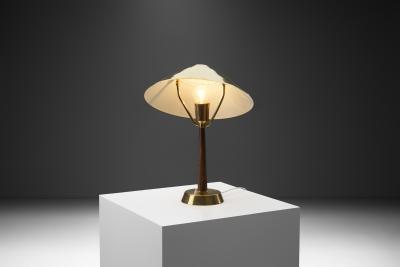  AB E Hansson Co AB E Hansson Co Brass Table Lamp with Adjustable Shade Sweden 1950s