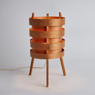  AB Ellysett 1960s Hans Agne Jakobsson Tripod Wood Table Lamp for AB Ellysett
