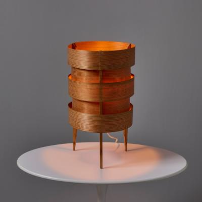  AB Ellysett 1960s Hans Agne Jakobsson Tripod Wood Table Lamp for AB Ellysett 