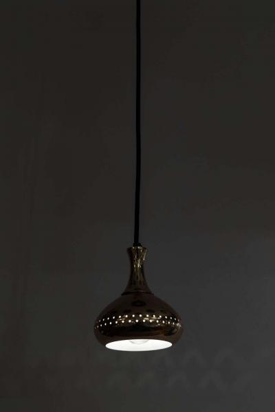  AB Markaryd 1950s Hans Agne Jakobsson Perforated Brass Pendants for Markaryd