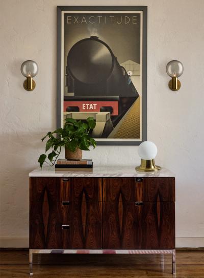  AB Markaryd 1960s Hans Agne Jakobsson V149 Glass Brass Wall Lamp for Markaryd