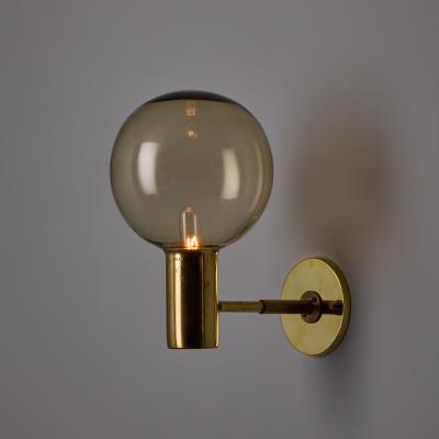  AB Markaryd 1960s Hans Agne Jakobsson V149 Glass Brass Wall Lamp for Markaryd