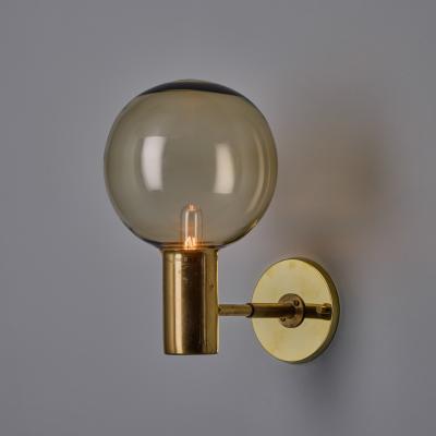  AB Markaryd 1960s Hans Agne Jakobsson V149 Glass Brass Wall Lamp for Markaryd