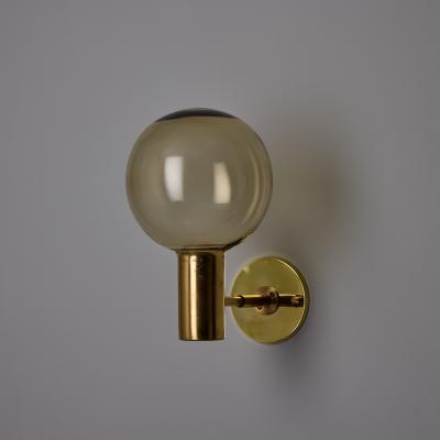  AB Markaryd 1960s Hans Agne Jakobsson V149 Glass Brass Wall Lamp for Markaryd