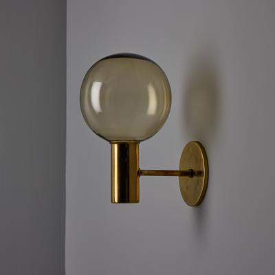  AB Markaryd 1960s Hans Agne Jakobsson V149 Glass Brass Wall Lamp for Markaryd