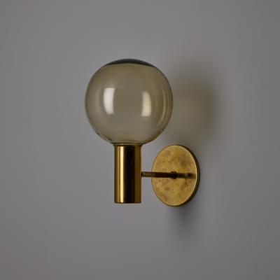  AB Markaryd 1960s Hans Agne Jakobsson V149 Glass Brass Wall Lamp for Markaryd