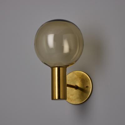  AB Markaryd 1960s Hans Agne Jakobsson V149 Glass Brass Wall Lamp for Markaryd
