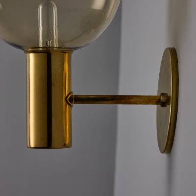  AB Markaryd 1960s Hans Agne Jakobsson V149 Glass Brass Wall Lamp for Markaryd