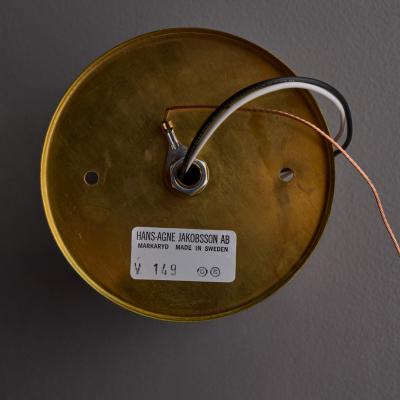  AB Markaryd 1960s Hans Agne Jakobsson V149 Glass Brass Wall Lamp for Markaryd