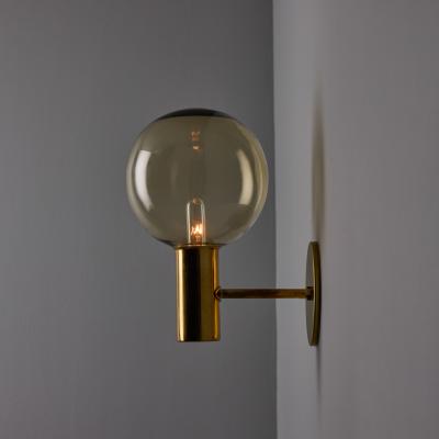  AB Markaryd 1960s Hans Agne Jakobsson V149 Glass Brass Wall Lamp for Markaryd