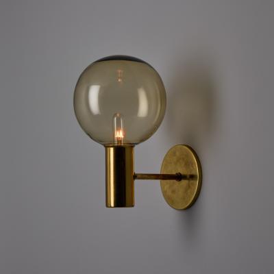  AB Markaryd 1960s Hans Agne Jakobsson V149 Glass Brass Wall Lamp for Markaryd