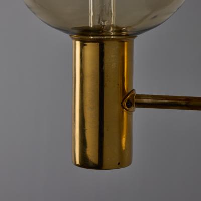 AB Markaryd 1960s Hans Agne Jakobsson V149 Glass Brass Wall Lamp for Markaryd