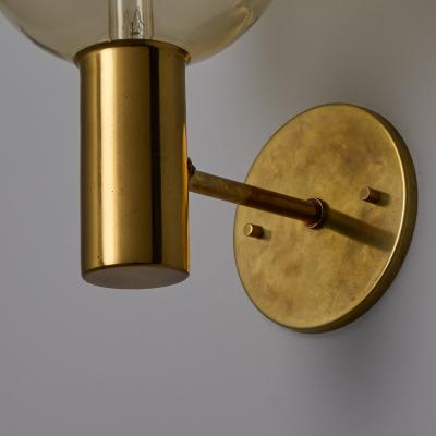  AB Markaryd 1960s Hans Agne Jakobsson V149 Glass Brass Wall Lamp for Markaryd