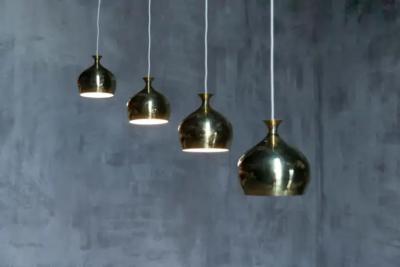  AB Markaryd Brass Pendant Lamp by Hans Agne Jakobsson for Markaryd Scandinavia 1960s