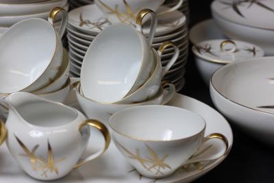  ACI Fine China ACI Fine China Mid Century Modern Harvest Porcelain Dinner Service 88 Piece