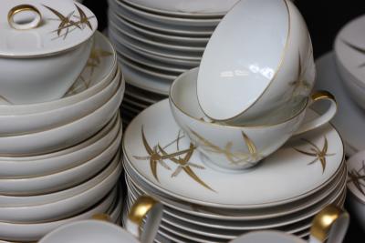  ACI Fine China ACI Fine China Mid Century Modern Harvest Porcelain Dinner Service 88 Piece