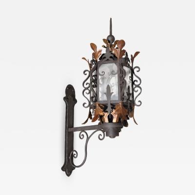  ADG Lighting 863 Wrought Iron Leaf Lantern