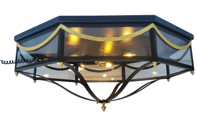 ADG Lighting Black gold octagon Flush