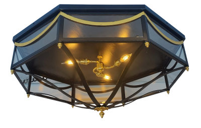  ADG Lighting Black gold octagon Flush