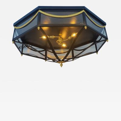  ADG Lighting Black gold octagon Flush