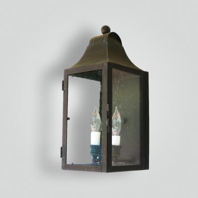  ADG Lighting Brass Lantern Clear Glass