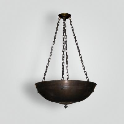  ADG Lighting Bronze Bowl Pendant Crossover Light Fixture
