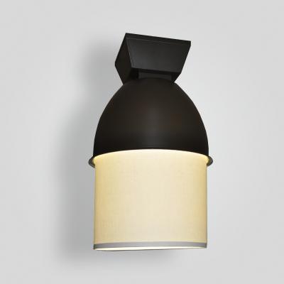  ADG Lighting Bronze and linen transitianl light fixture