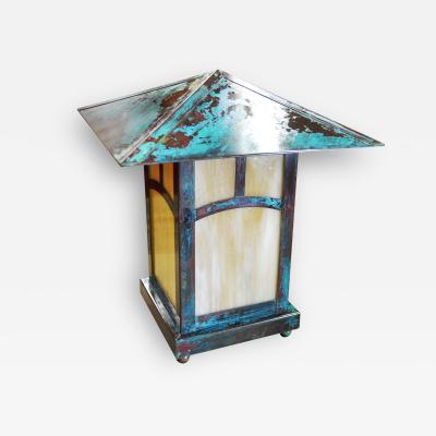  ADG Lighting Craftsman Outdoor Lantern Pilaster Mount Verde Light