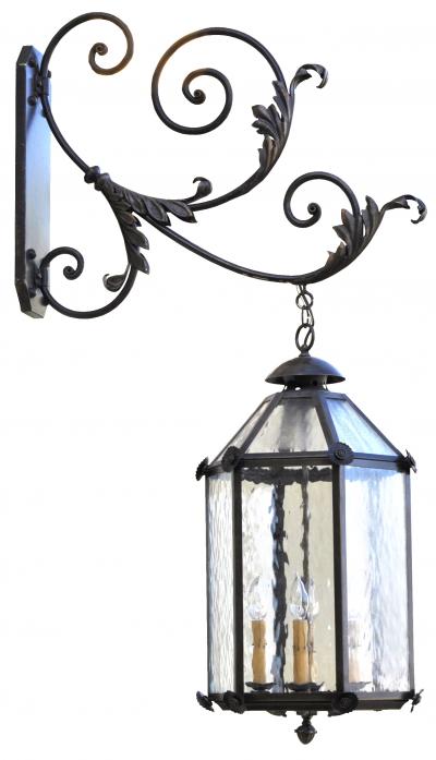  ADG Lighting Italian Lantern on Scrolled Arm