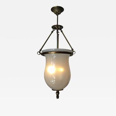  ADG Lighting White Bell Jar Pendant Cast Brass