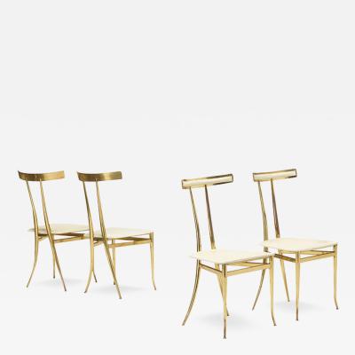  ALBERTO GAMBETTA SET OF FOUR BRASS DINING CHAIRS BY ALBERTO GAMBETTA FOR LUBERTO DESIGN