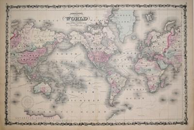  ALVIN JEWETT JOHNSON JOHNSON S MAP OF THE WORLD ON MERCATOR S PROJECTION PL 6 7