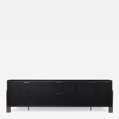  AMBROZIA Dreyfus Sideboard by AMBROZIA Ebonized Ash Black Leather Brushed Nickel