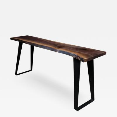  AMBROZIA Thompson Console Table by Ambrozia Live Edge Walnut Blackened Steel 72L 