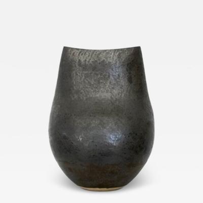  ANDRE BLOCH ANDRE BLOCH FRENCH BLACK CERAMIC VASE