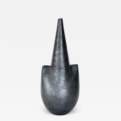  ANDRE BLOCH ANDRE BLOCH FRENCH CERAMIC BLACK TALL VASE