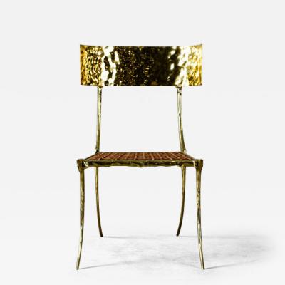  AQUA KLISMOS BRASS CHAIRS