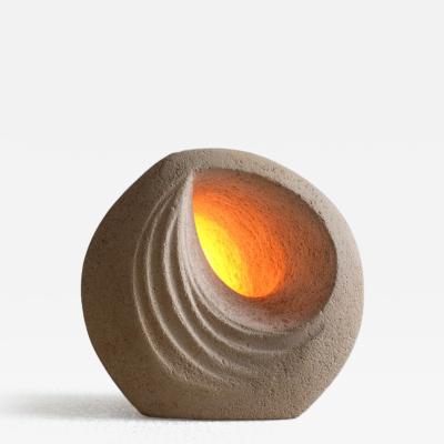  ARSENE GALISSON 1980s carved stone lamp