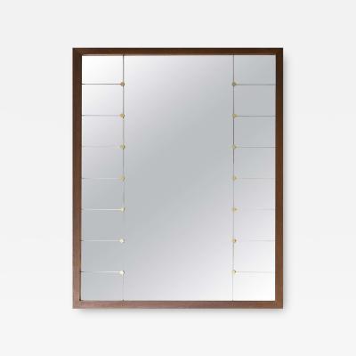  Ab Glas Tra Large Midcentury Oak and Brass Mirror by Glas Tra