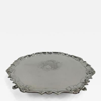  Abercromby English Georgian Sterling Silver Salver Tray by Abercromby 1741