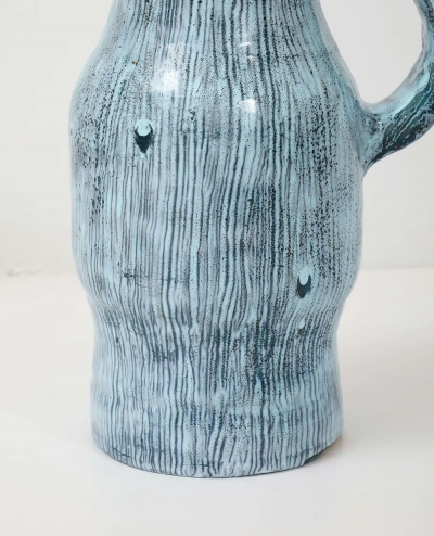  Accolay Pottery Accolay Turquoise Striated Pitcher