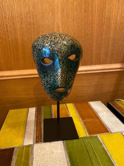  Accolay Pottery Ceramic Mask Accolay France 1960s
